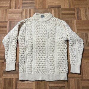 Cable Knit Wool Sweater - Cream